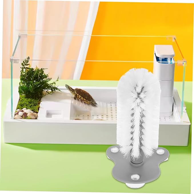 VICASKY Turtle Shell Cleaning Brush with Suction Cup Massager for Mud Removal Turtle Tank Accessory for Shell Health and Care