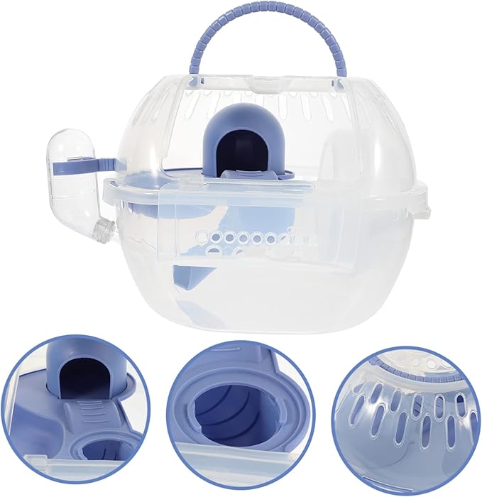 MERRYHAPY Hamster Cage Hamster Transport Unit Hideaway Playhouse Rat Carriers Small Animal Carrier Carrying Cases Small Rodent Carrier Rat Cage Pp Travel Pet Hedgehog