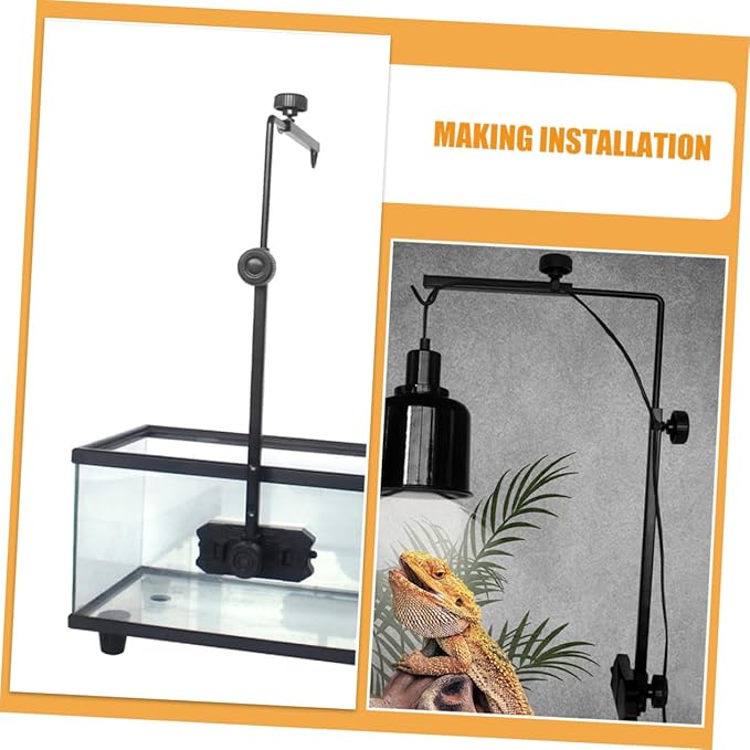 BESPORTBLE Sturdy Lamp Stand for Fish Tank Lights Bracket for Reptile and Turtle Basking Height Angle Mounting Bracket for Aquarium Lighting