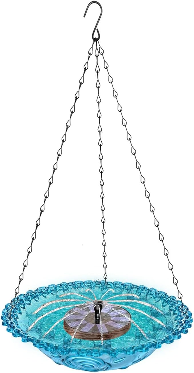 Large Capacity Outdoor Hanging Bird Feeder Water Fountain Attracts Wildlife ABS Construction Garden Decors Large Capacity Bird Feeding Bath Fountain