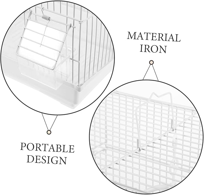SUPVOX 1set Portable Lightweight Bird Carrier Cage for Pets Parrot Travel Cage for Finches Painted Eyebrow Birds Design Ventilation