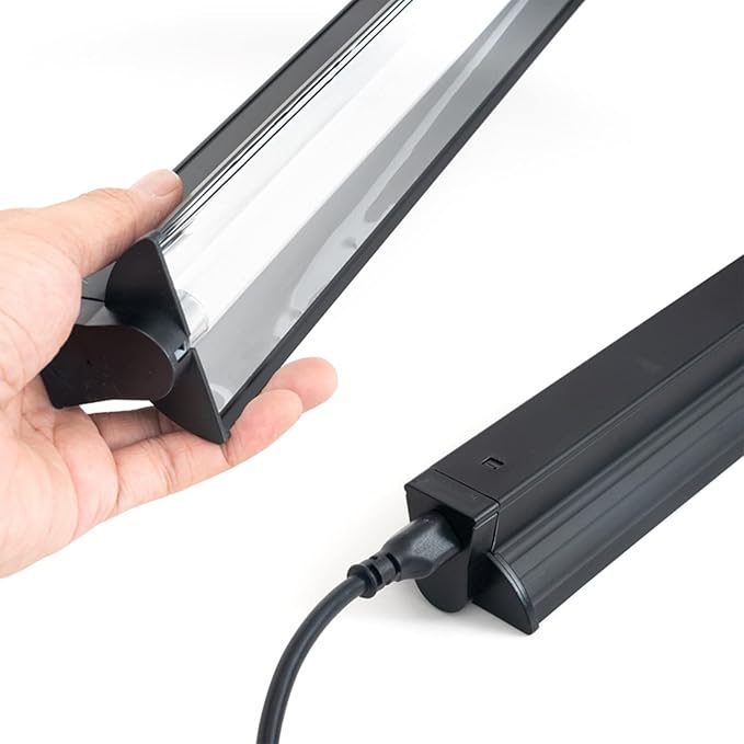 24W T5 HO UVB Reptile Light Fixture Kit, Terrarium Hood Light with Reptile Light Desert UVB 5.0 Fluorescent Tube, Ideal for Reptiles in Tropical Rainforests
