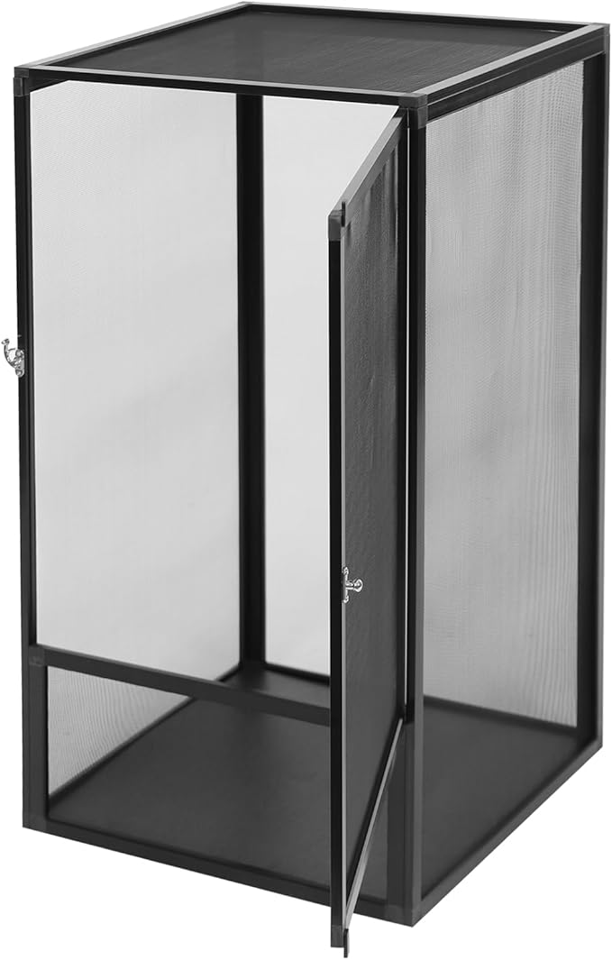 Reptile Tall Glass Terrarium, 31" x 17" x 17" Small Rainforest Habitat Reptile Terrariums Tank for Geckos, Snakes, Lizards, Chameleons, Serpents, Superior Ventilation, Easy Feeding