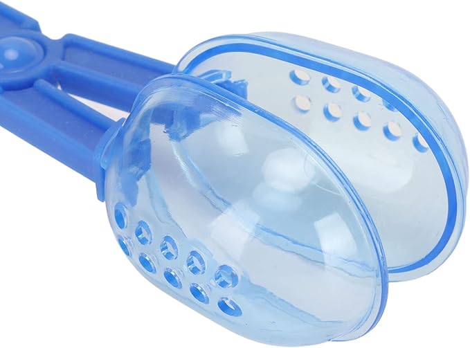 Reptile Poop Scoop, Scissor Handle Transparent Multipurpose Reptile Feeding Clamp for Tortoise for Spider (Blue)