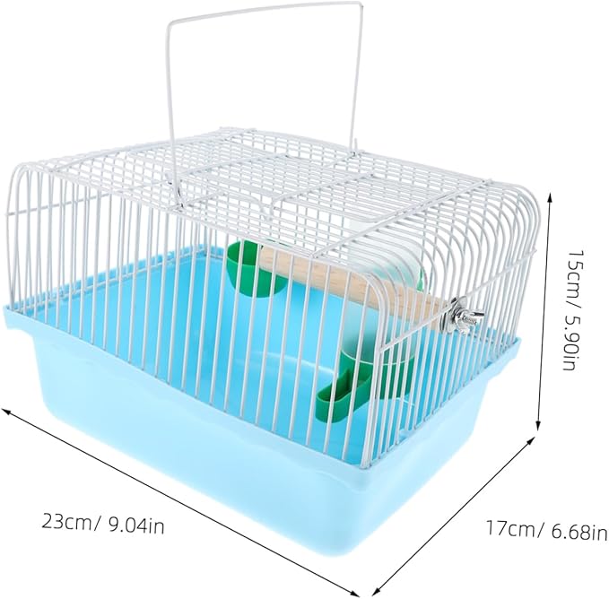 VICASKY Parrot Travel Cage: Portable Bird Carrier with Water Dispenser Birdcage with Perch Feeding Bowl for Small Bird Like Parakeets Lovebird