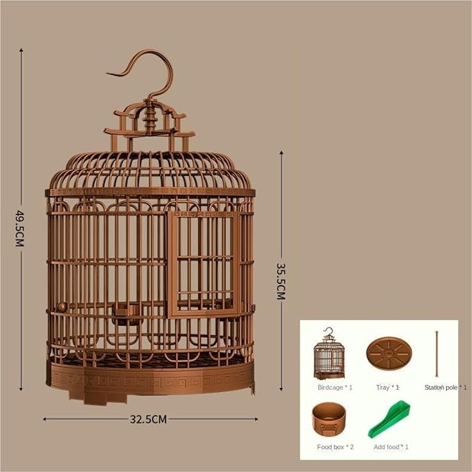 Plastic Bird Cage Villa Portable Travel Carrier for Lovebirds Cockatiels Outdoor