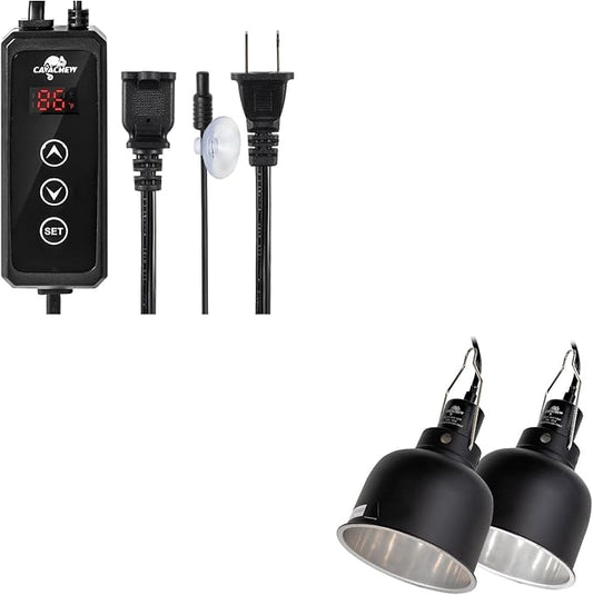 Reptile Dimming Thermostat with 2 pack Dome Lamp Fixture