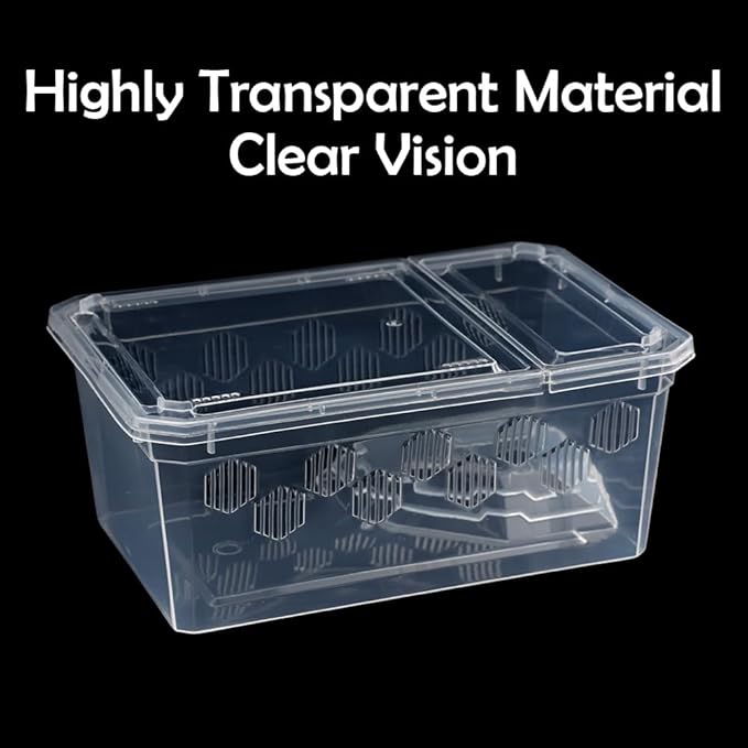 6 Pack Turtle Tank Breeding Box Horned Frog Plastic Portable Feeding Container for Small Reptile Amphibian Horned Frog Turtle Tortoise