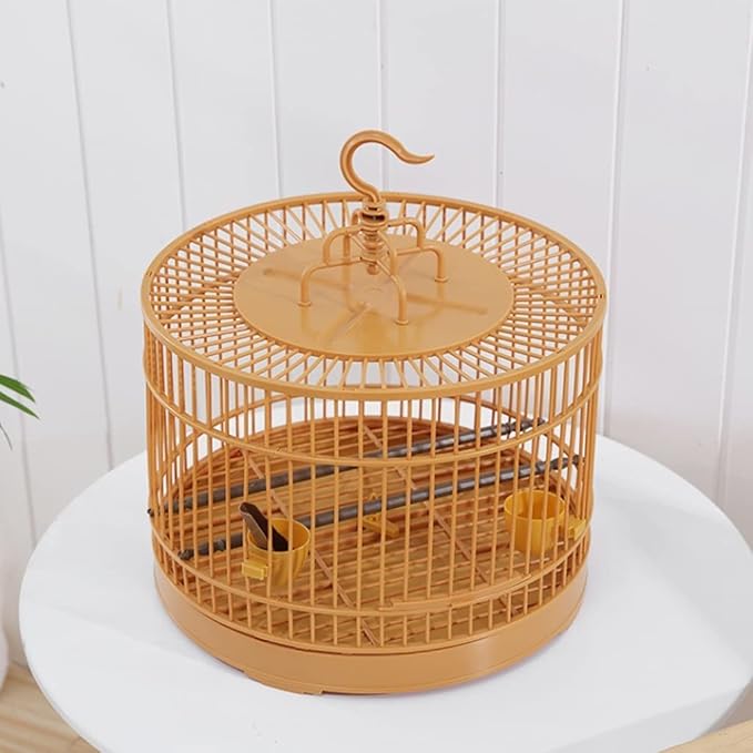 Round Bird Carriers 13.1in Bird Cage Hanging Creative Birdcages Small Retro Pet Products Flight Cage for Backyard Patio,