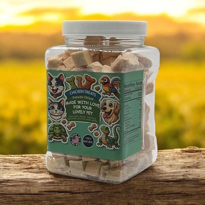 Freeze Dried pet Treats (5oz, Chicken) Thoughtfully Crafted to Satisfy Multiple Types of Animal Companions.