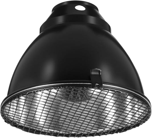 STOBAZA Reptile Heat Lamp Guard with Anti-Scald Dome Cover and Mesh Protection Aluminum Heat Lamp Shade for Breeding Boxes and Indoor Greenhouses 5.59X5.59X4.13In