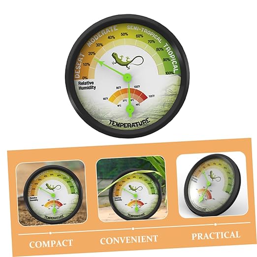 GALPADA High-Precision Reptile Thermometer Humidity Gauge Mechanical Temperature Measuring Device for Terrarium Home Easy to Use Clear Display Design
