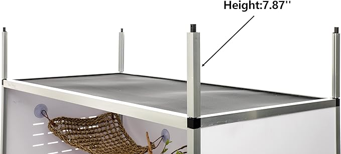 Reptile Enclosure Stand – 7.87'' Stackable Spacer Set for PVC Terrariums, Exclusive Cage Holder for ToxiRium Tanks, 4 Pack-White