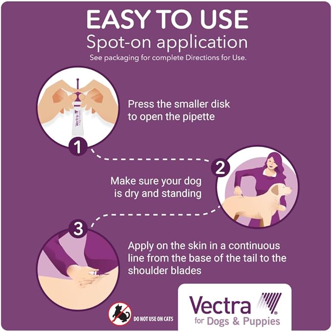 Vectra® for Dogs & Puppies Flea Treatment & Prevention for Small Dogs (11 – 20 lbs.) 3-Month Supply