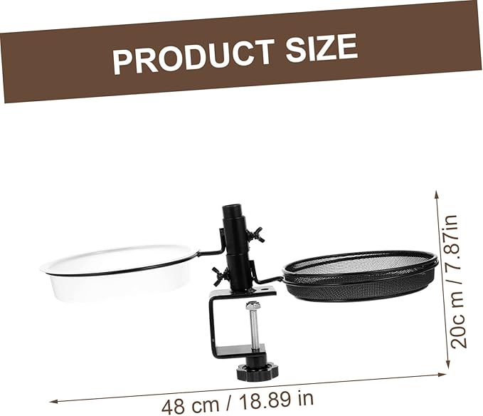Bird Food Container Double Bowl Bird Feeder Water Dispenser for Garden and Backyard Metal Construction Easy to Install
