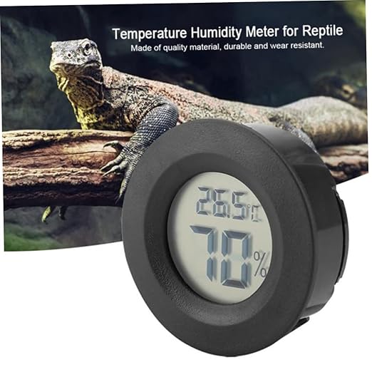 Digital Reptile PET Humidity Meter Temperature Monitor Embedded Acrylic Hygrometer for Terrarium Use Accurate Humidity and Temperature Measurement for Reptile Enclosures