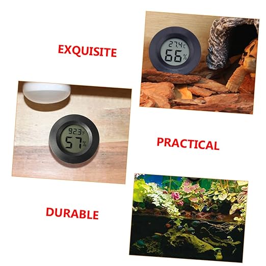 GALPADA 7pcs Digital Aquarium Thermohygrometer Mini Reptile Tank Humidity Temperature Gauge Humidity Monitor for Home Office