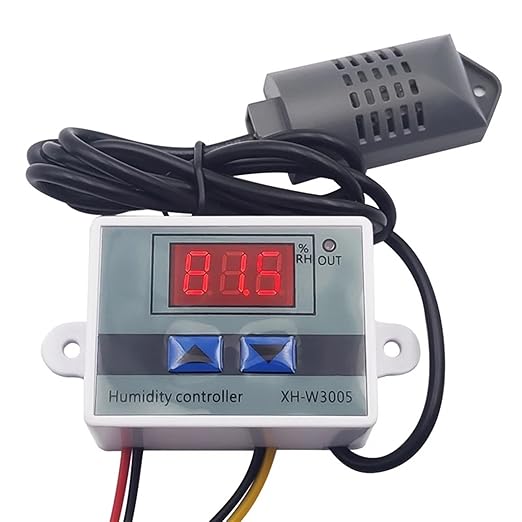 W3005 Digital Hygrometer for Incubator LED Humidity Controller Sensor Meter Detector Control Switch Hygrostat AC 220V DC 12V 24V(DC 12V)