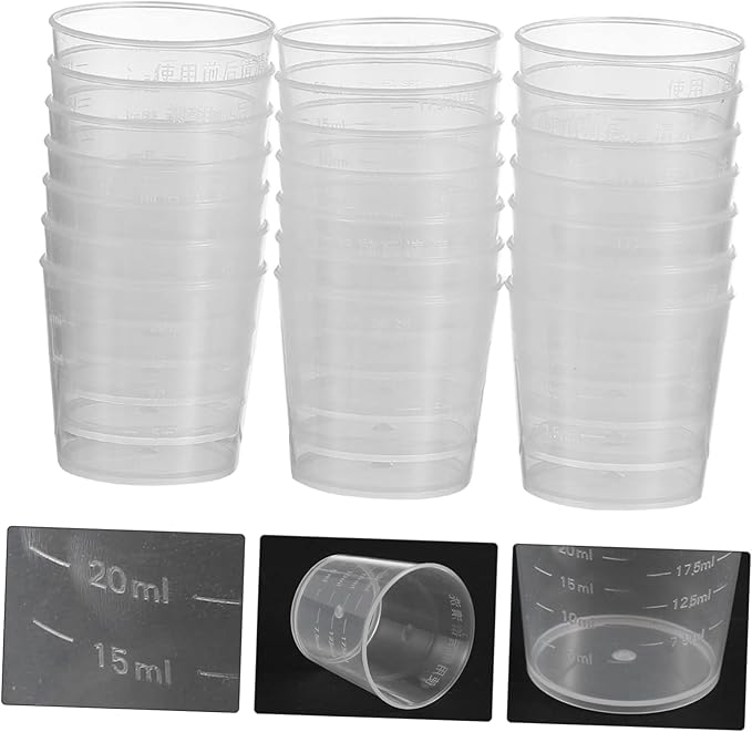 DECHOUS 20Pcs Reptile Food Measuring Cups for Lizard and Gecko Feeding Accurate Water and Food Containers for Pets Convenient Daily Use