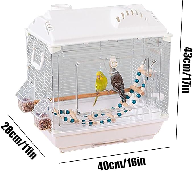 Bird Cage, Lightweight Escape-Proof Breathable, Small Canary Cage Parakeet Carrier, for Cockatiel Lovebird Conures Indoor Outdoor Home Traveling Trip