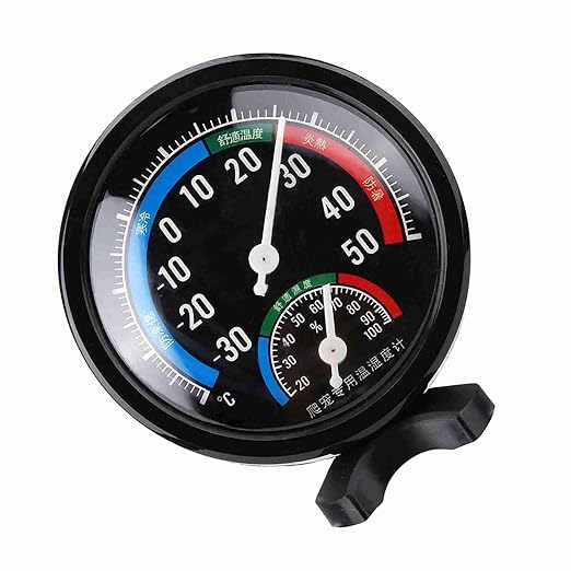 FILFEEL 2-in Reptile Hygrometer for Tortoise and Spider Terrariums - Accurate, Portable, Mechanical, No Batteries Required