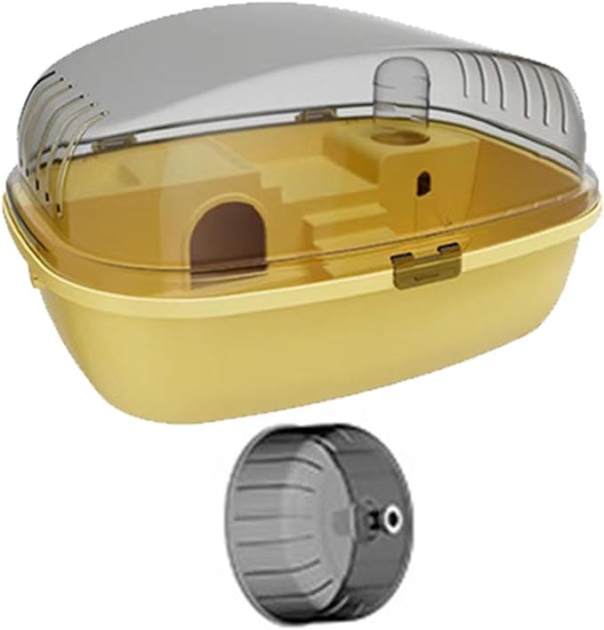 Deluxe Hamster Home with Clear Top and Easy Access, Yellow