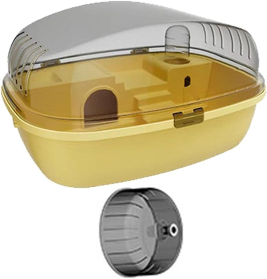 Deluxe Hamster Home with Clear Top and Easy Access, Yellow