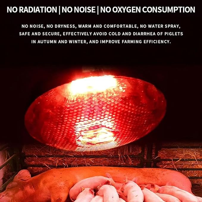 Poultry 220V Infrared Heating Lamp Thermal Preservation Light Bulbs for Reptile Amphibian Pet Livestock 100/150/200/250W