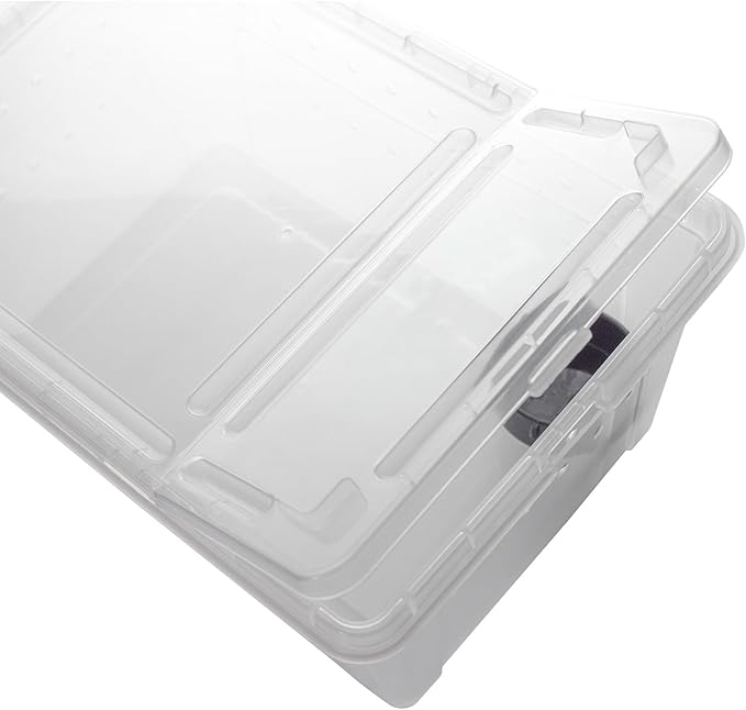 OMEM Portable Reptile Terrarium Habitat for Mini Pet Houses Breathable Holes Stackable Container (L)