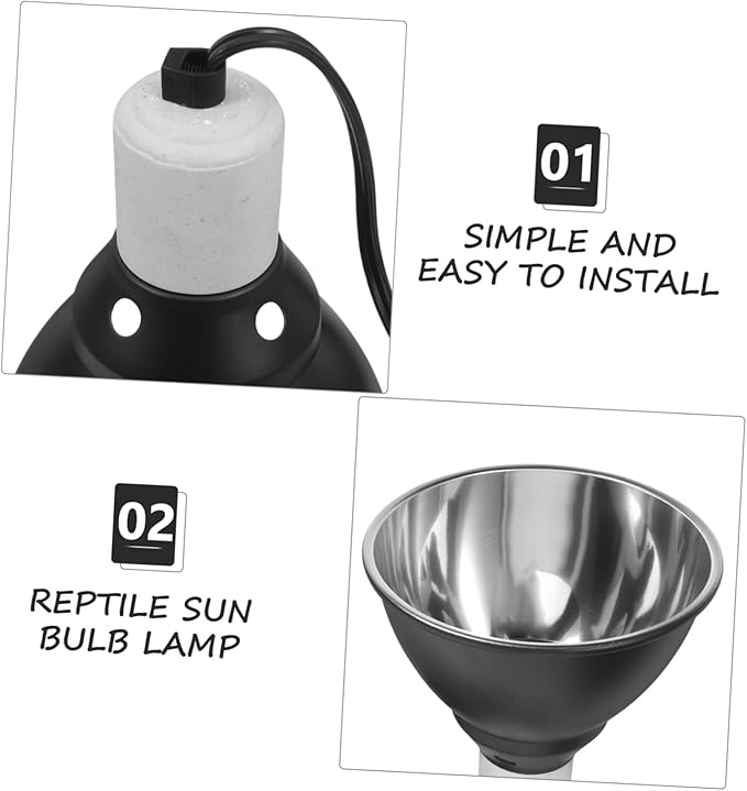 BESPORTBLE Reptile Heat Lamp Fixture with Ceramic Heat Emitter for Bearded Dragons Turtles Snakes and Lizards for Terrarium and Basking Needs
