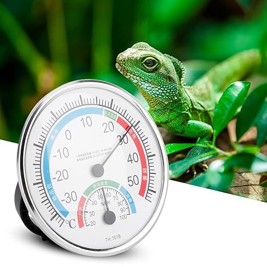 Hygrometer Thermometer, 2 in 1 Indoor Psychrometer with High Precision for Reptile Enclosures and Greenhouse, ABS Material Desk and Hanging Type