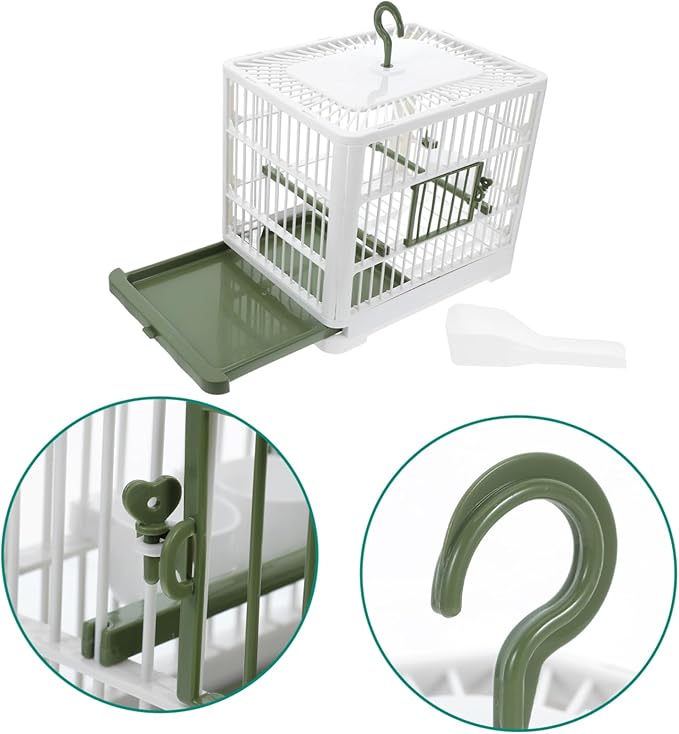 Lightweight Foldable Bird Cage with Removable Tray Portable Travel Carrier for Parakeets Cockatiels and Small Birds for Outdoor Activities and