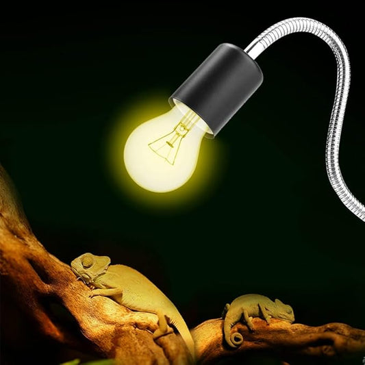 Rotating Adjustable Temperature for Bird Lizard Snake Aquarium Heat Lamps Light Bulbs Reptile Lamp Fixture Holder Clamp, 360 Degreesfor Bird Lizard Snake (US Plug 110V)