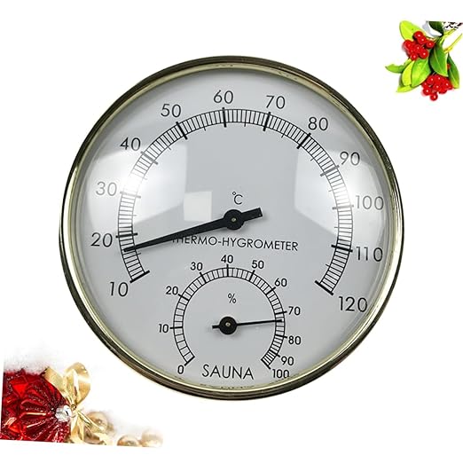 VICASKY High Precision Hygrothermograph for Sauna Analog Humidity Temperature with Dial for Indoor Use and Terrariums Durable Design for Lasting
