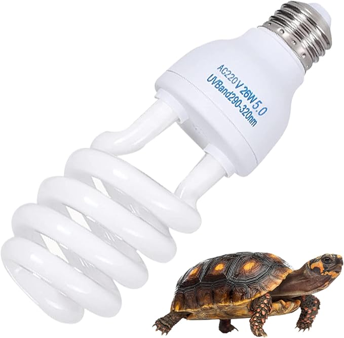 Reptile Uvb Bulb 5.0 Uvb E27 Interface Subtropical Reptile Light Blue White Lighting Reptile Light Fixture For Turtle, 26w