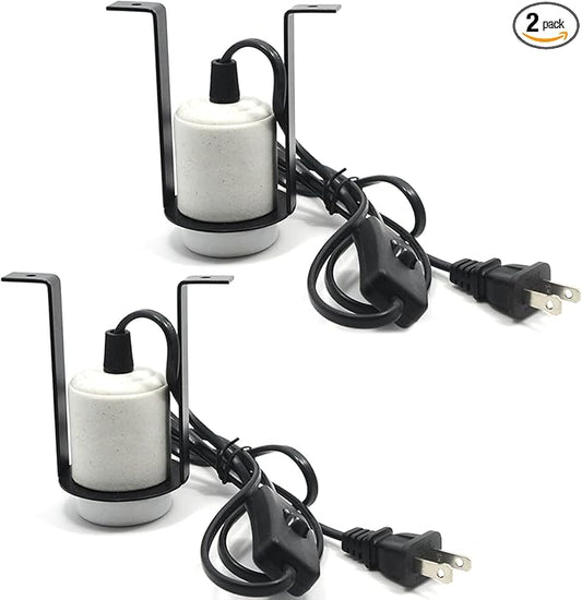 2-Pack Reptile Ceramic Heat Lamp Holder Pet Heater Bracket Reptile Light Fixture for Heat Lamp Bulb Terrariums Habitat Lizard Tortoise(Bulb Not Included)