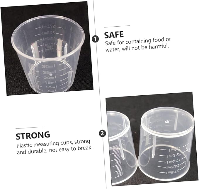 100Pcs Durable Reusable Measuring Cups for Reptiles Multi Functional Stylish Feeding Cups with Scales for Accurate Portion Control Easy Pet Owners