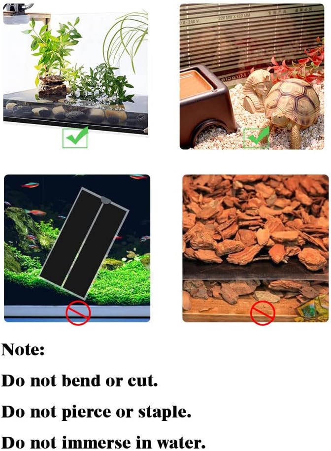 5W Reptile Heating Mat 5.9 Inch *5.5 Inch 110v -- Reptile Heat Pad with Temperature Adjustment, Terrarium Heat Mats, Safety Reptile Heat Mat for Turtle, Tortoise, Snakes, Lizard, Gecko Hermit Crab