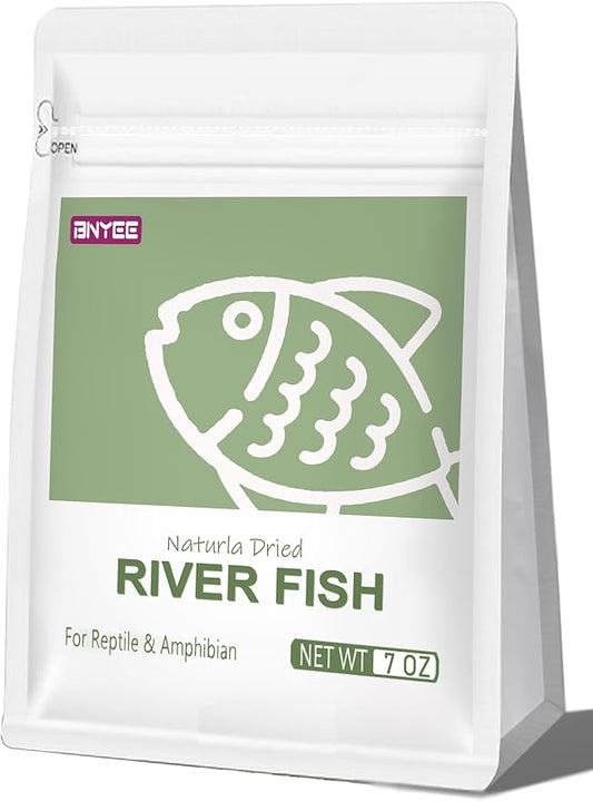 7 OZ Dried River Fish - 100% Natural Food for Turtles, Terrapins, Cats, Reptiles, Large Tropicals,Rodents