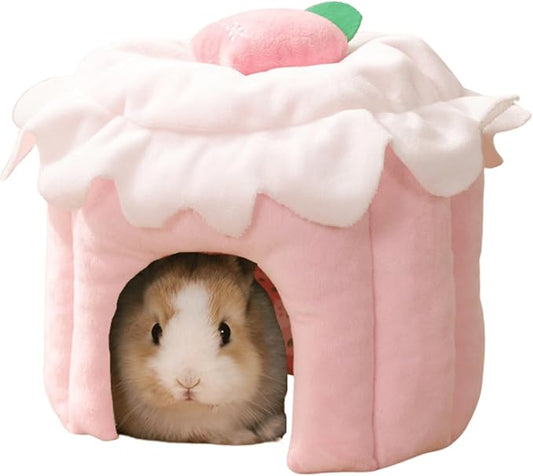 Guinea Pig Hideout - Cake Shaped Tunnel for Guinea Pigs, Rabbits, Hamsters, Chinchillas, Ferrets and Other Small Pets - Cage Accessory (Pink, S)