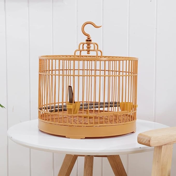 Round Bird Carriers 13.1in Bird Cage Hanging Creative Birdcages Small Retro Pet Products Flight Cage for Backyard Patio,