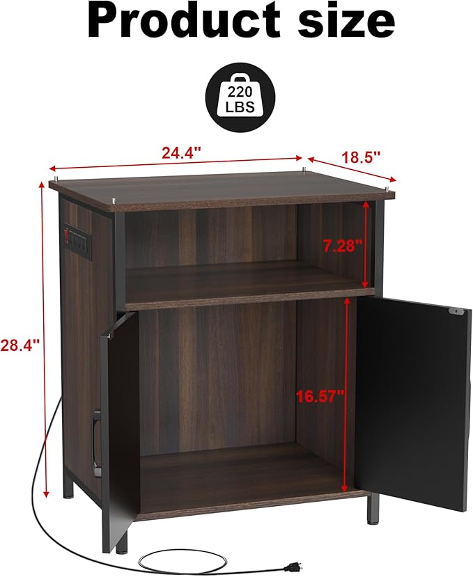 GDLF Terrarium Stand Reptile Tank Stand with Accessories Storage and Power Outlets for 24”Wx18”D Reptile Terrarium