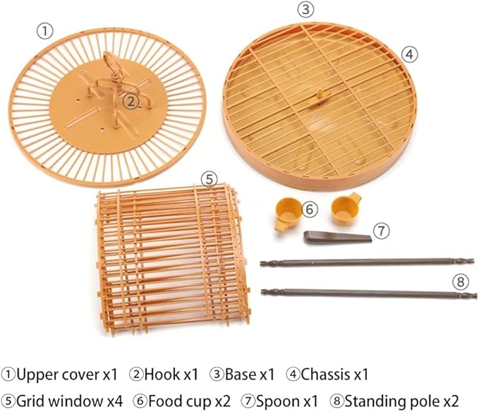 Round Bird Carriers 13.1in Bird Cage Hanging Creative Birdcages Small Retro Pet Products Flight Cage for Backyard Patio,