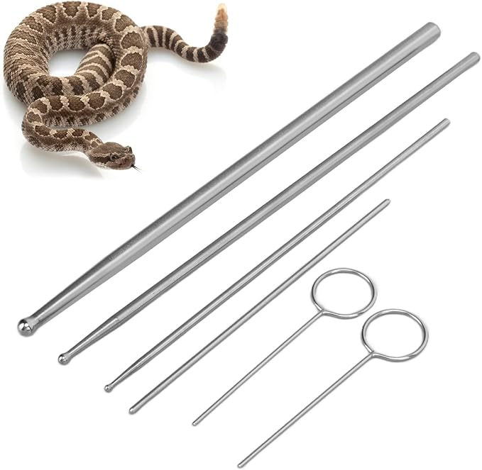 6PCS Reptiles Snake Sexing Probe, Ball Tipped Snake Sexing Gender Detector Portable Probe Kit Professional Reptiles Snake Sexing Kit Probes Set for Different Size Snakes
