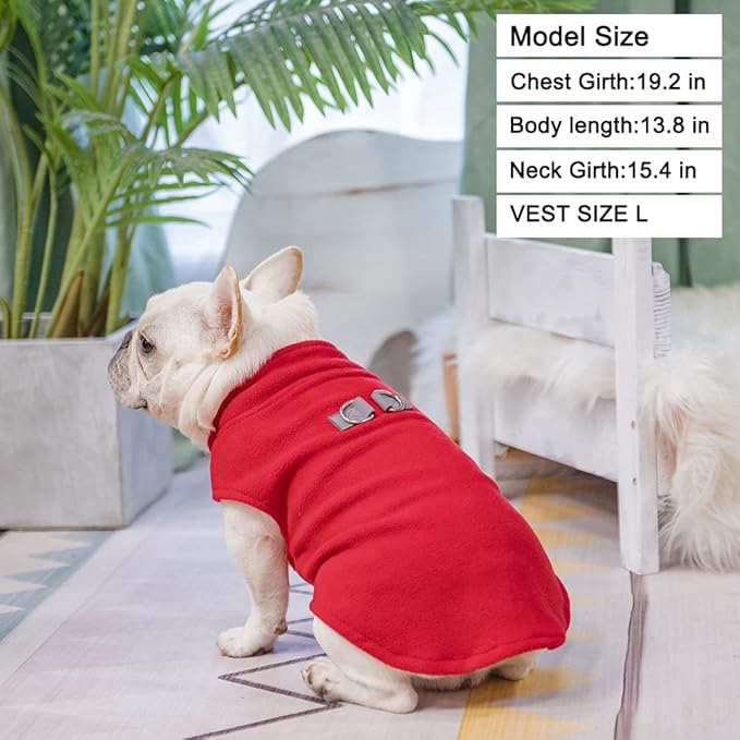 BEAUTYZOO XS Dog Sweaters, Soft Fleece Vest Pullover Dog Jacket with D-Ring Leash Attachment, Warm Winter Dog Clothes Cold Weather Doggy Chihuahua Sweater for Small Dogs Cats Boy or Girl, Red XSmall