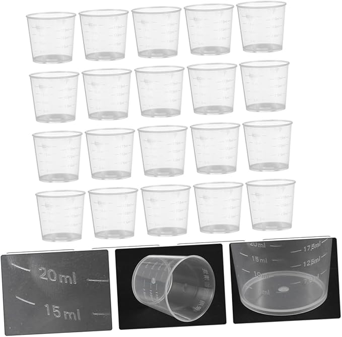HANABASS 30pcs Reptile Feeding Bowl Set for Gecko Lizard and Turtle Accurate Measuring Cups for Pet Care