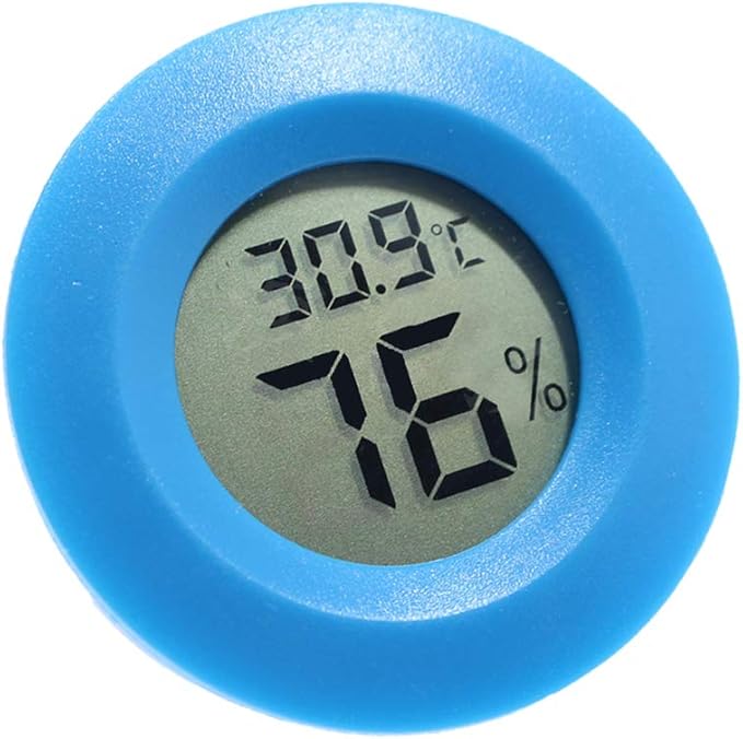 POPETPOP Reptile Box Digital Thermometer Hygrometer Round Shape Temperature and Humidity for Indoor Use Lightweight and Easy to Mount for Bedrooms and Homes