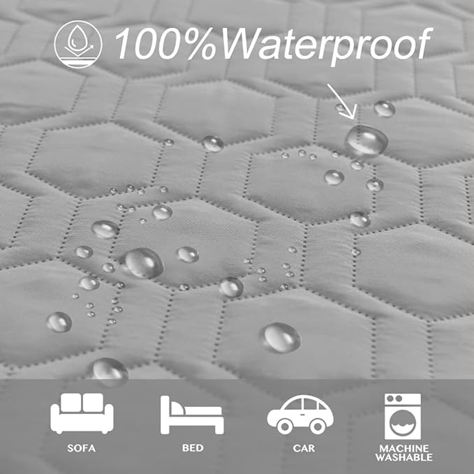 Tcksstex Waterproof and Non-Slip Dog Bed Cover and Pet Blanket Sofa Pet Bed Mat ，car Incontinence Mattress Protectors Furniture Couch Cover for Most Cats Dogs,Pets（52x82-Light Grey）