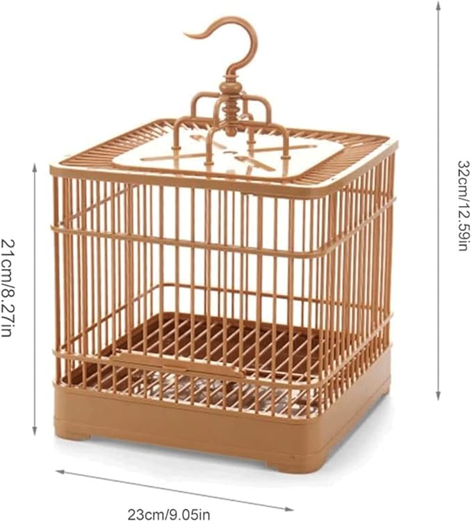 Elegant Birdcage Vintage Birdcages Square Hanging Bird Cage Breathable Abs Bird Carriers Square Bird House Carrier for Garden Outdoor Exquisite Beautiful
