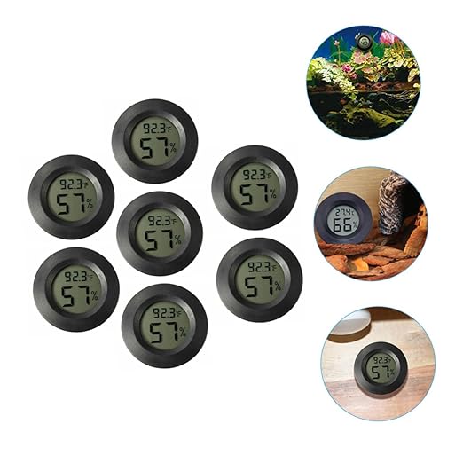 POPETPOP 3sets Digital Thermometer Humidity Monitor Reptile Tank Hygrometer Compact Mini Thermometer for Humidor 7pcs*3